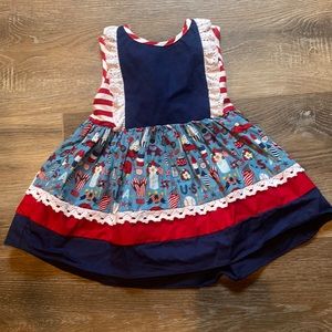 3T Ricrac&Ruffles Patriotic Top